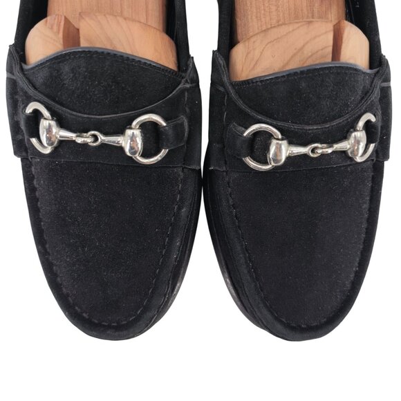 Vintage Bragano Cole Haan Italy Men 8.5W Black Suede Horsebit Loafers Dress Shoe - Picture 5 of 11